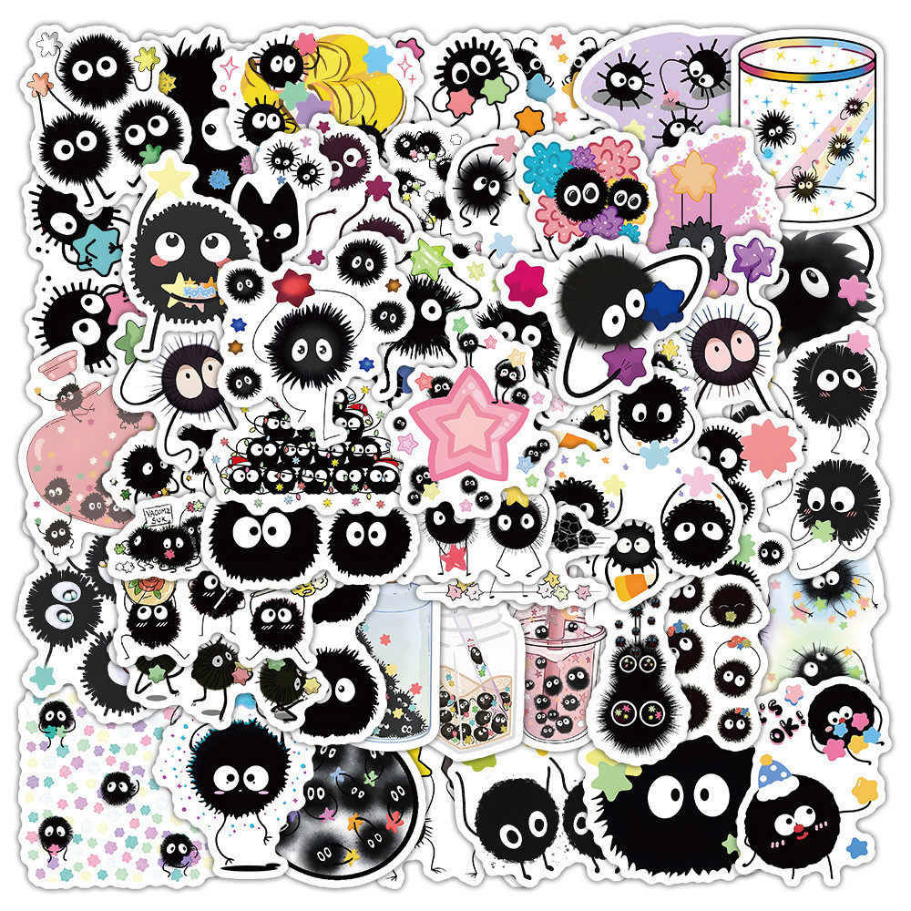 สติกเกอร์ Soot Sprites Ghibli ประเทศญี่ปุ่น จำนวน 50ชิ้น กันน้ำ สไตล์เก๋ไก๋ น่ารัก ขวดน้ำ Stickers ราคา ถูกที่สุด ดีลบีเคเค แกลเลอรีภาพที่ 6