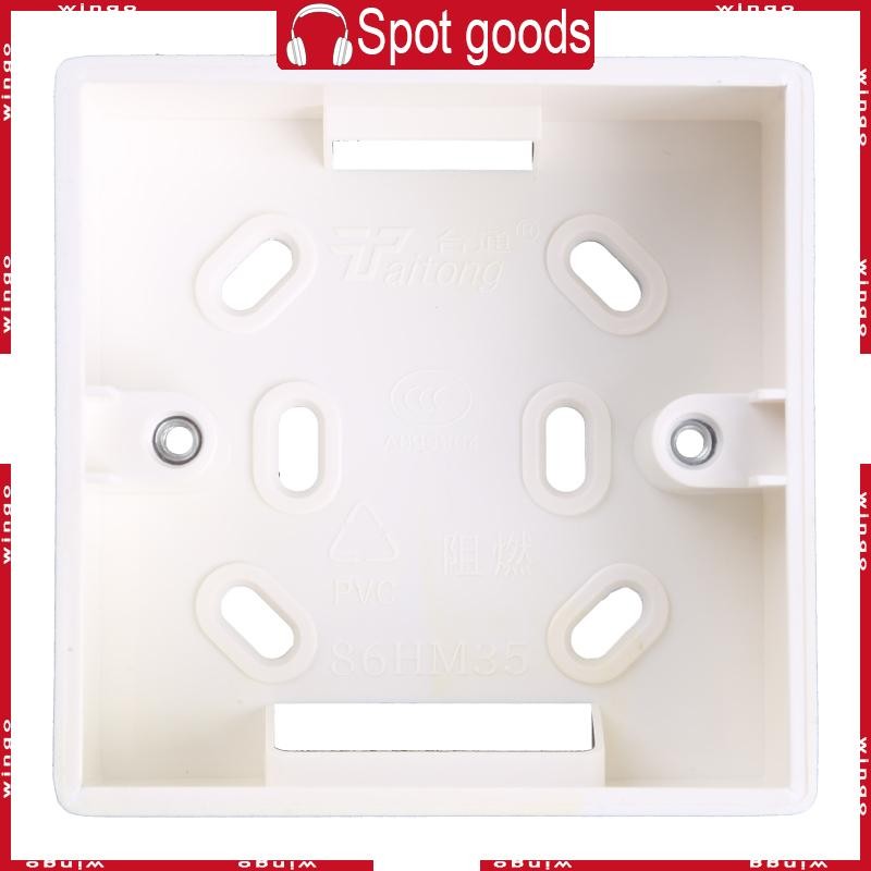 WIN 86 ประเภท PVC Junctions กล่องติดผนังสวิทช์ซ็อกเก็ตฐาน Mount ไฟฟ้า Outlet สีขาว PVC ป้องกันฝาครอบ