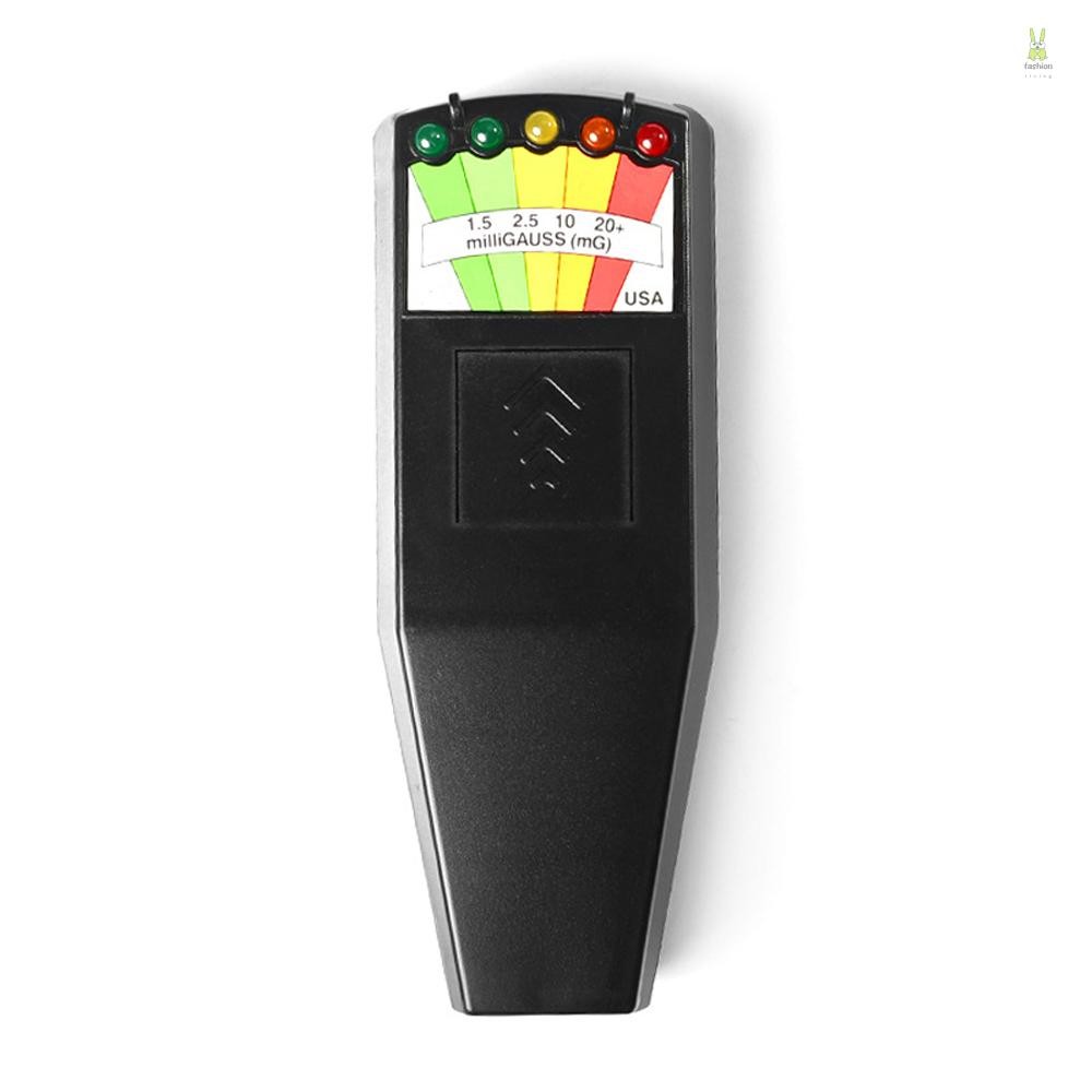สนามแม่เหล็กไฟฟ้า EMF Gauss Meter เครื่องตรวจจับรังสีแบบพกพา EMF Magnetic-Field Monitor 5 LED Gauss 