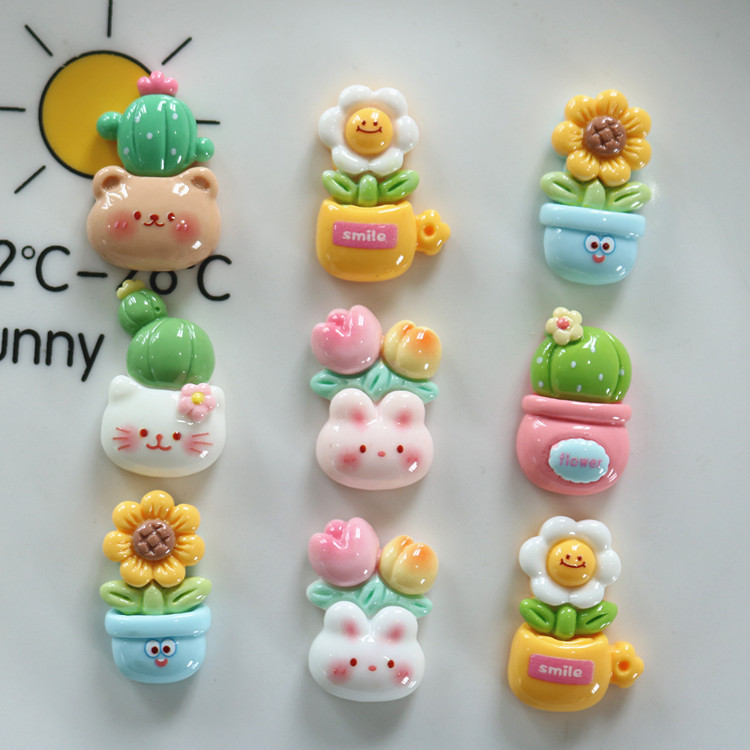 [100 ชิ้นพร้อมสต็อก] ดอกไม้แผ่นกระบองเพชรดอกทานตะวันเงา ทําเอง ครีมเคสโทรศัพท์รถตู้เย็นพวงกุญแจเครื่องประดับอุปกรณ์น่