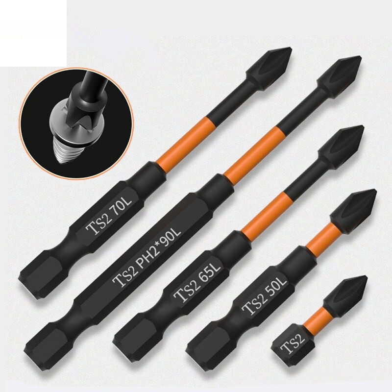 6Pcs Electric Screwdriver Set 25 50 65 90 70 150mm Impact Strong Magnetic Batch Head Cross High Hardness Hand Drill Bit