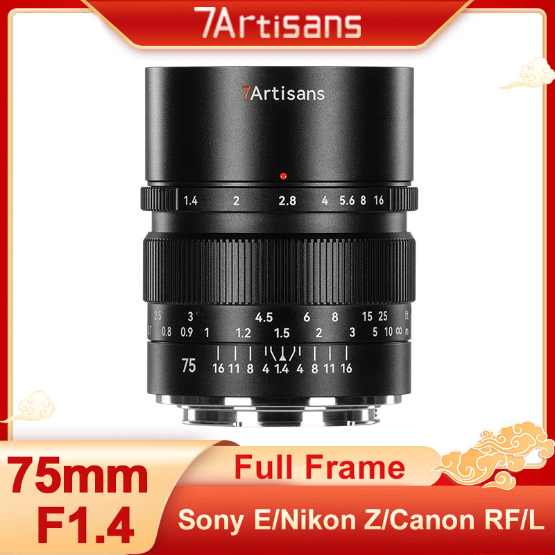 7artisans 75mm F1.4 Full Frame รูรับแสงขนาดใหญ่ภาพบุคคลการถ่ายภาพคู่มือโฟกัสเลนส์กล้องสําหรับ Sony E