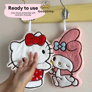 KT ผ้าเช็ดมือแมวการ์ตูนน่ารักผ้าขนหนูขนแกะปะการังเด็กดูดซับGeoolimy