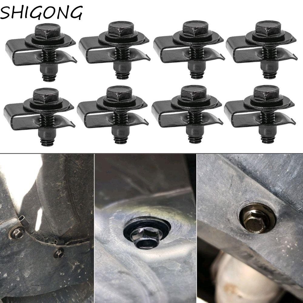 SHIGONG 5/10 ชิ้นสลักเกลียวตัวถังรถ, M6 6 มม.รถ U-nut คลิป, สกรูยึดแผ่น U-clamp Fastener คลิป Splash SHIELD GUARD Bolts Undertray