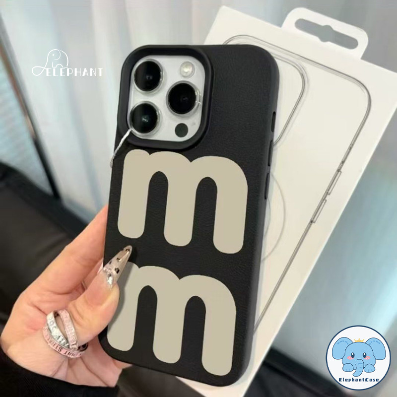เคสไอโฟน XR สำหรับ IPhone 17 air 13 11 16 15 12 14 Pro Max XR X XS Max 16 7 8 Plus เคสตัวอักษร M การ์ตูนแฟชั่นเรียบง่าย