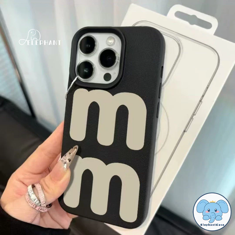 เคสไอโฟน XR สำหรับ IPhone 17 air 13 11 16 15 12 14 Pro Max XR X XS Max 16 7 8 Plus เคสตัวอักษร M การ์ตูนแฟชั่นเรียบง่าย