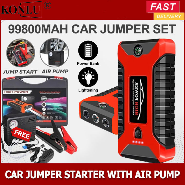 JPSH MOVATEK️ jump start รถยนต์ 99800 mAh จั้มสตาร์ทรถยนต์ จั้มสตาร์ท รถยนต์ เครื่องชาร์จรถยนต์แบบพกพา
