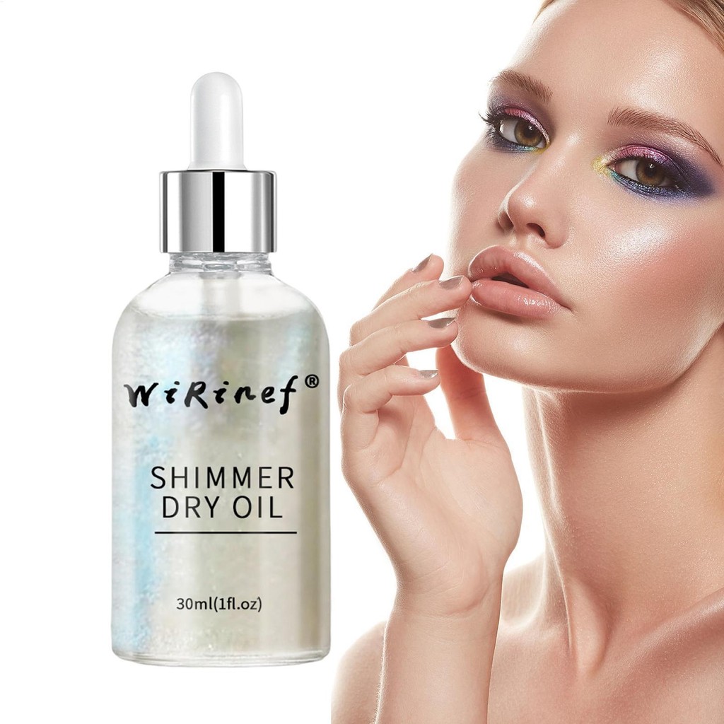 Body Glitter Oil Body Shimmer Body Shine Oil Glitter Oil Body Glow Oil Long-Lasting Highlighter Body