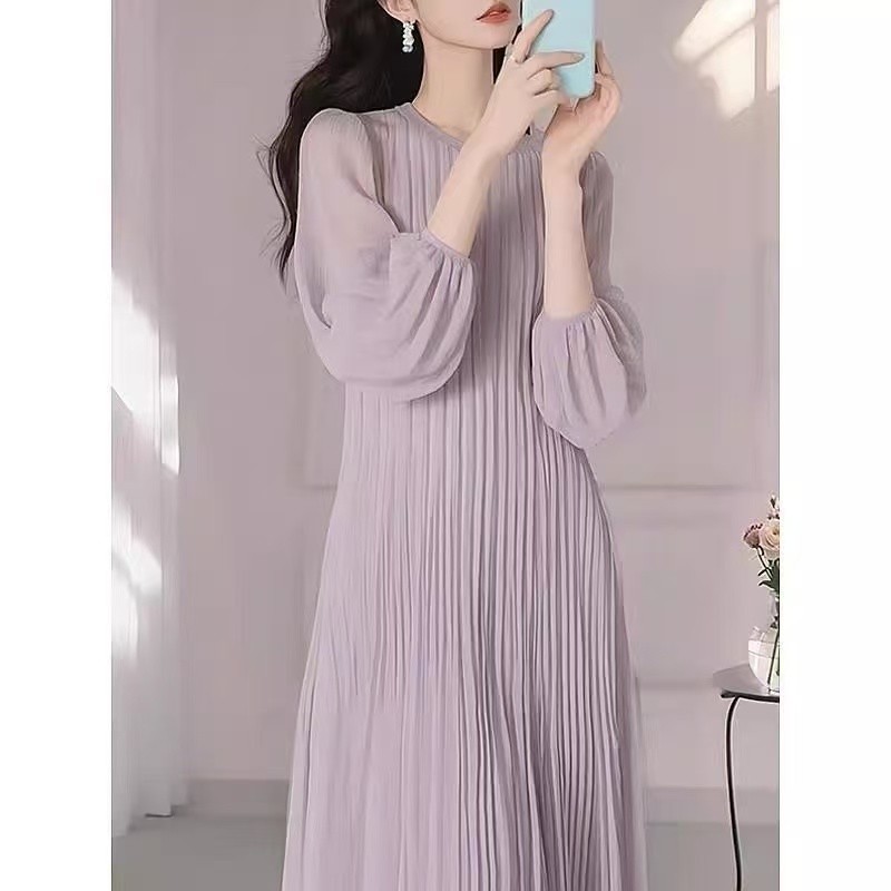 กระโปรงชีฟองยาวสีฟ้าหรูหราสไตล์แฟรี้ยน XYJ ปี 2025 - รูปที่ 7