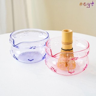 EAYT ชุดทํามัทฉะ, สีชมพูพร้อมชามมัทฉะพวยเท, ชามชากุทัณฑ์แก้ว…