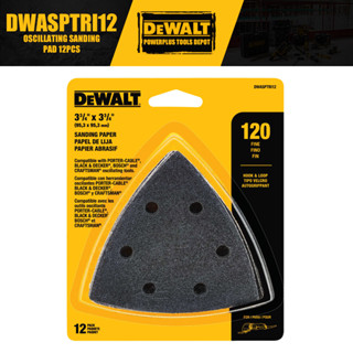 DEWALT DWASPTRI12 แผ่นขัดสั่น 12 ชิ้นอุปกรณ์เสริมเครื่องมือ