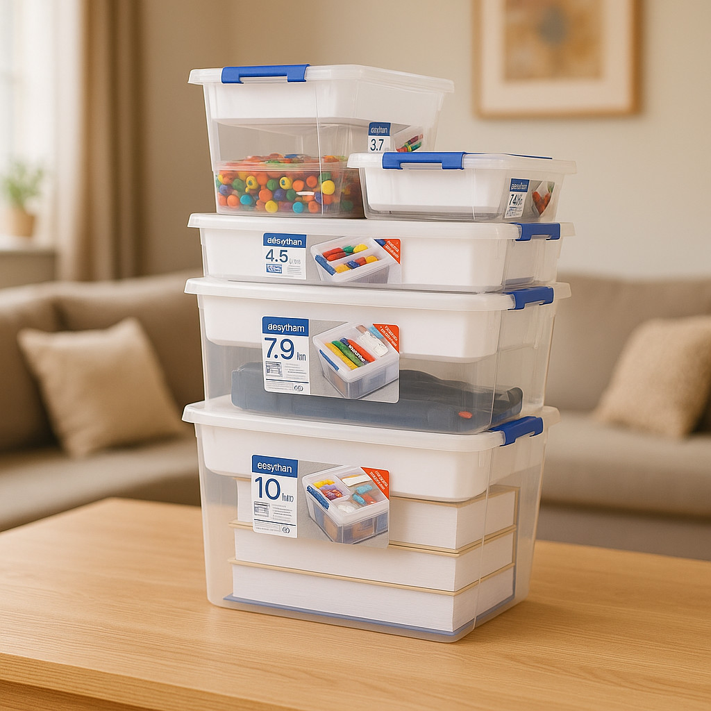 (ราคาต่อใบ) กล่องเก็บของอเนกประสงค์ มีถาดแบ่ง 1.7-10 ลิตร แบรนด์ Keyway รุ่น EQ-01 , EQ-02 , EQ-03 ,