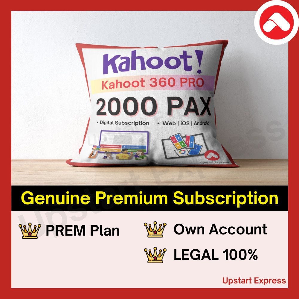 คาฮูท!+ บริษัทธุรกิจที่กําหนดเองอัพเกรดระดับพรีเมียม ผู้เล่น Kahoot โลโก้ส่งเสริมการขาย หมอนข้างโยนแ