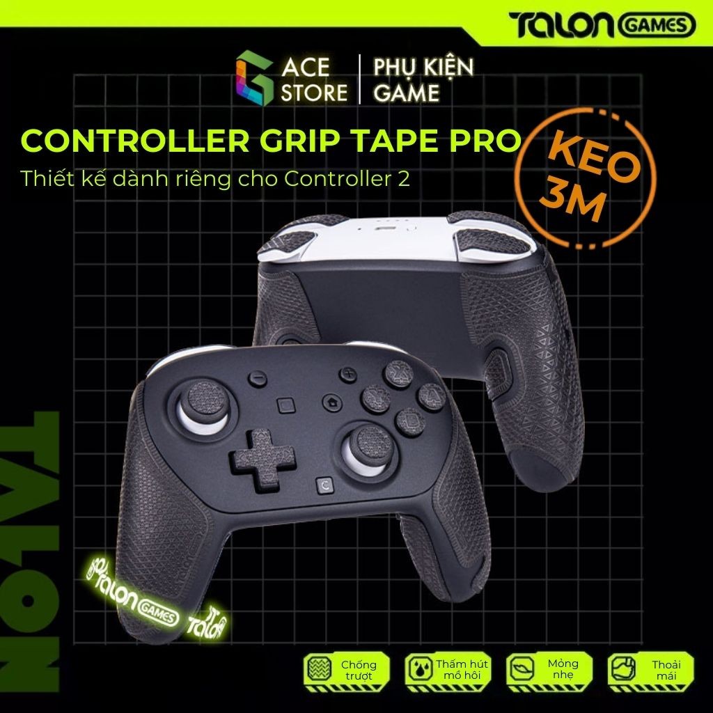 Grip Tape Pro Controller 2 – สติ๊กเกอร์กันลื่น 3M ครบชุด | เกมส์ตะลอน