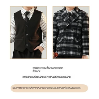 PiPi เสื้อผ้าเด็กว่าง✨! ชุดสูทเด็กผู้ชายลายพื้นผ้า 3 ชิ้น พร้อมหน้าสายทอย และมีเสื้อผ้าหมดถอด สุภาพสงบสุดๆ! ใช้สำหรับงานแต่งงาน, พิธีรับเลขชื่อ, ปาร์ตี้วันเกิด, ชุดวิวัฒน์เด็กผู้ชายที่จำเป็น