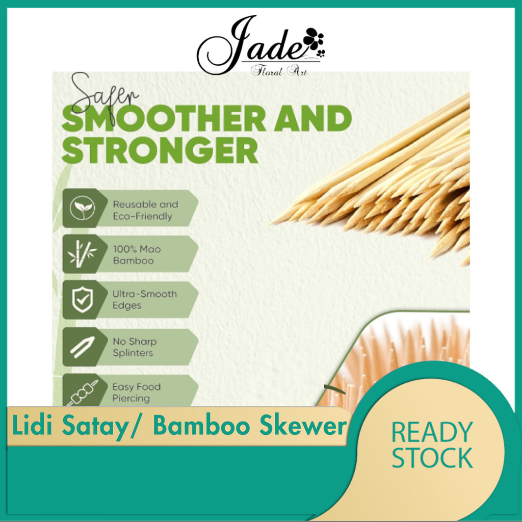 30PKT LIDI BUNGA TELUR / SATAY STICK / BAMBOO STICK / KAYU CUCUK SATAY / BARBEQUE STICK / BAMBOO SKE