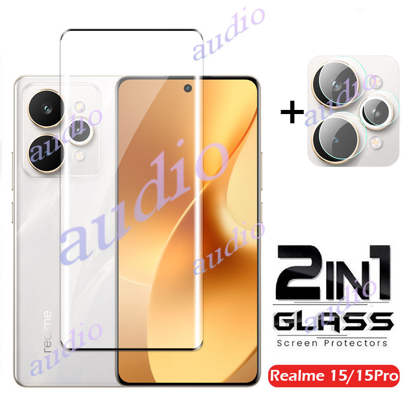 Realme 15 Pro 5G 2in1 ร้อนดัด 3Dป้องกันหน้าจอกระจกนิรภัยสําหรับRealme 15 Pro 15Pro 5Gป้องกันหน้าจอHDเลนส์ฟิล์มสําหรับRealme15 Pro Realme15Pro 5Gป้องกันหน้าจอฟิล์ม