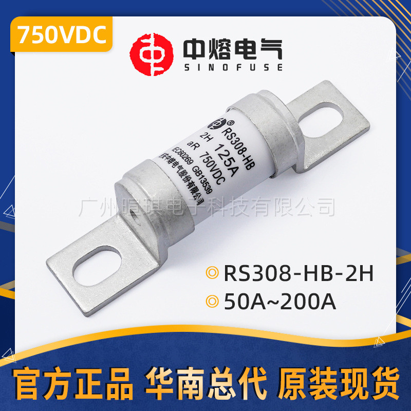 Xian Medium Fuse RS308-HB-2HD ฟิวส์แรงดันต่ํา 100a 750V DC Fast Fuse
