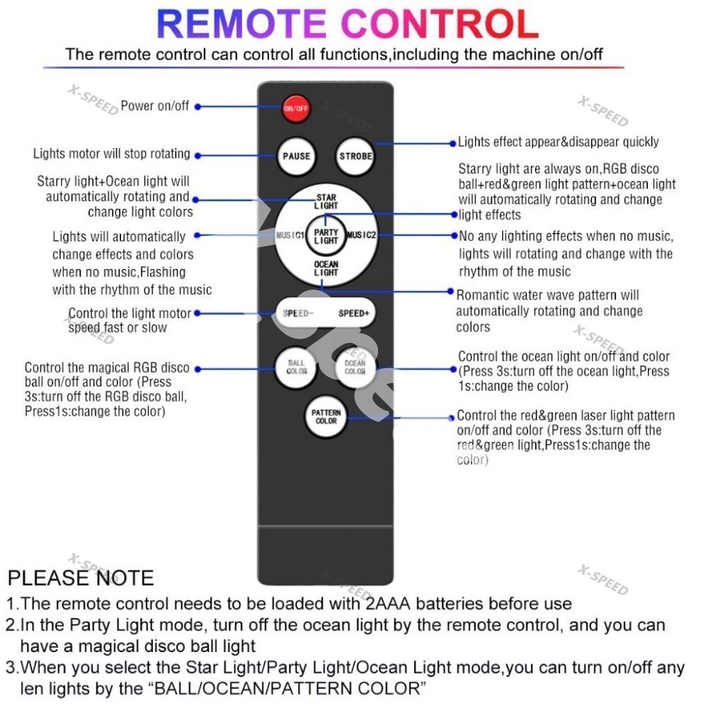 60 โหมดไฟ Led RGB ไฟดิสโก้ไฟเวทีการควบคุมด้วยเสียงไฟโปรเจ็กเตอร์เพลง ไฟดิสโก้ ไฟดีสโก้ Disco light Party Light - รูปที่ 7