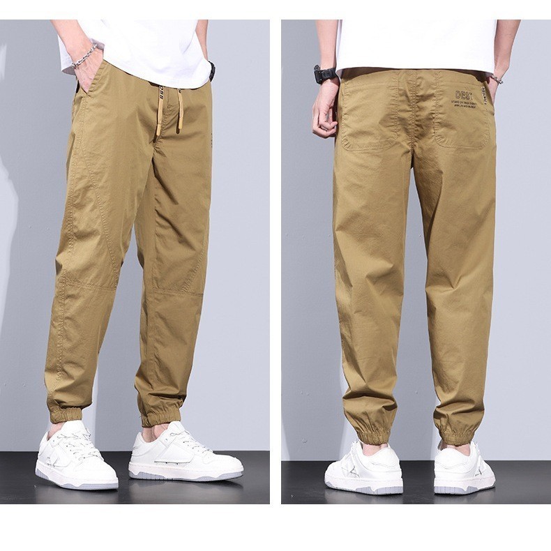 MR-DEER กางเกงขายาวผู้ชาย แฟชั่น กางเกงเอวยางยืด ขาจ้ำ ทรงสวยมีกระเป๋าข้าง เนื้อผ้าร่ม รุ่น MK255