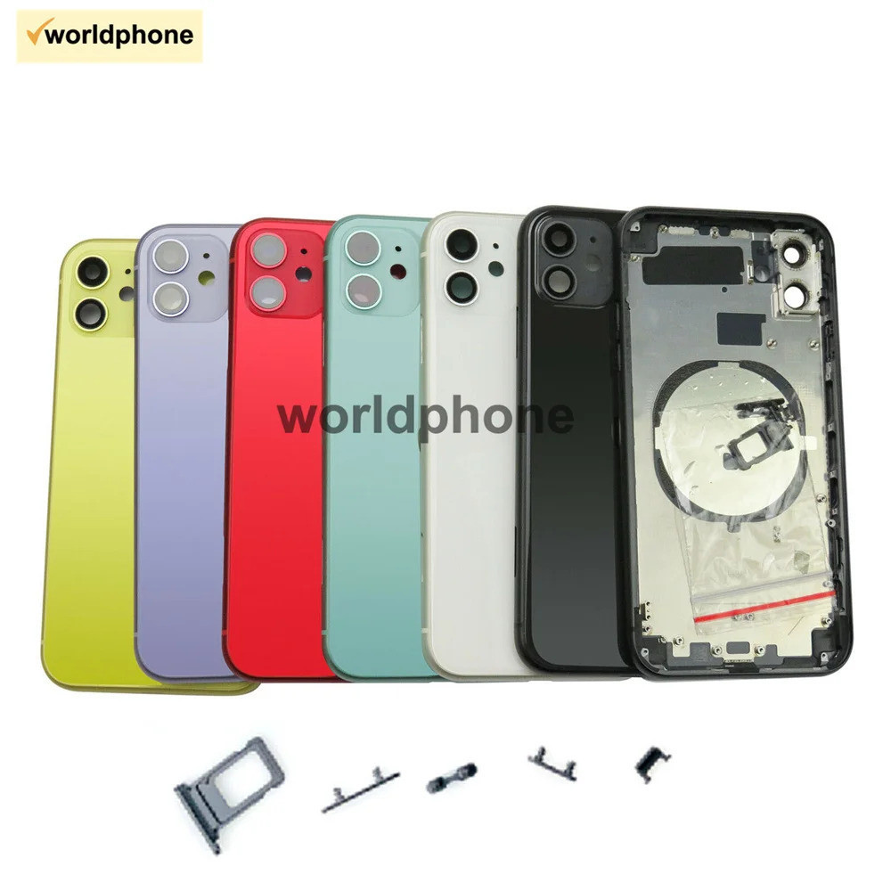 ฝาหลังแบตเตอรี่ประตูพร้อมปุ่มด้านข้างกรอบสําหรับ ไอโฟน 11