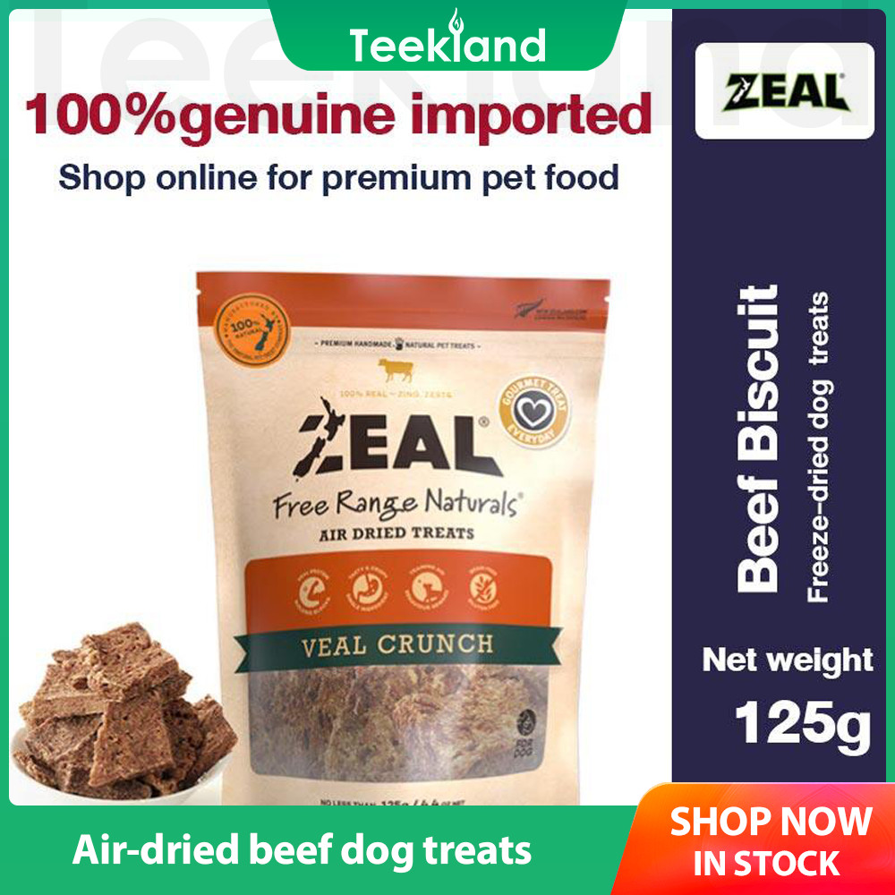 Teekland ZEAL ขนมสุนัข Air-Dried Beef Crispy Teething Training Reward สุนัข อาหารแห้ง 125g