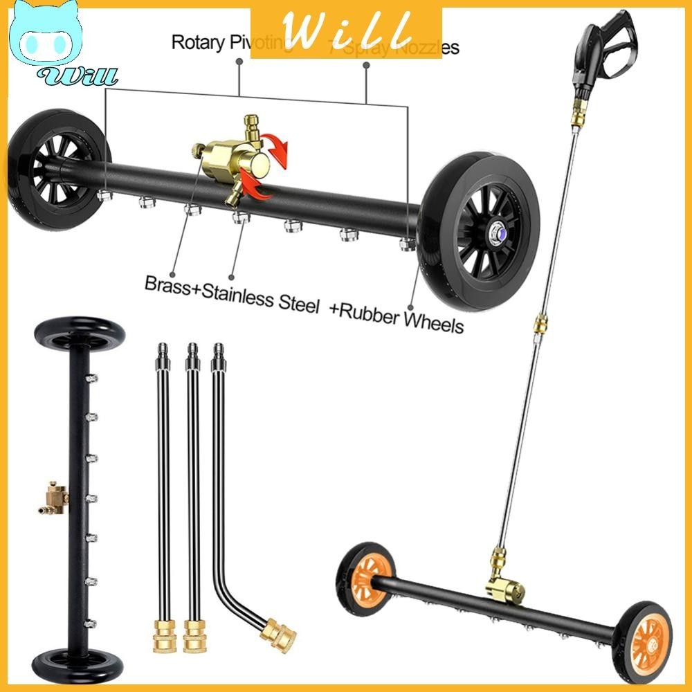 เครื่องซักผ้าความดันขนาด 22 นิ้วขยายได้ 3-Wand Undercarage Surface Cleaner 4000 PSI