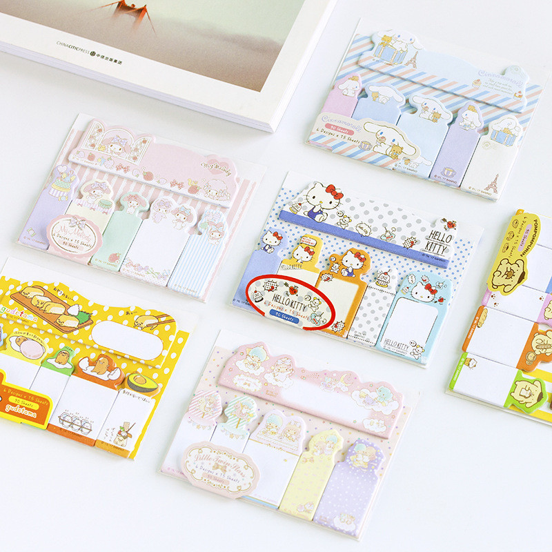 90 แผ่น Sanrio Index Sticky Notes Book Mark การ์ตูน Index Post-it Notes