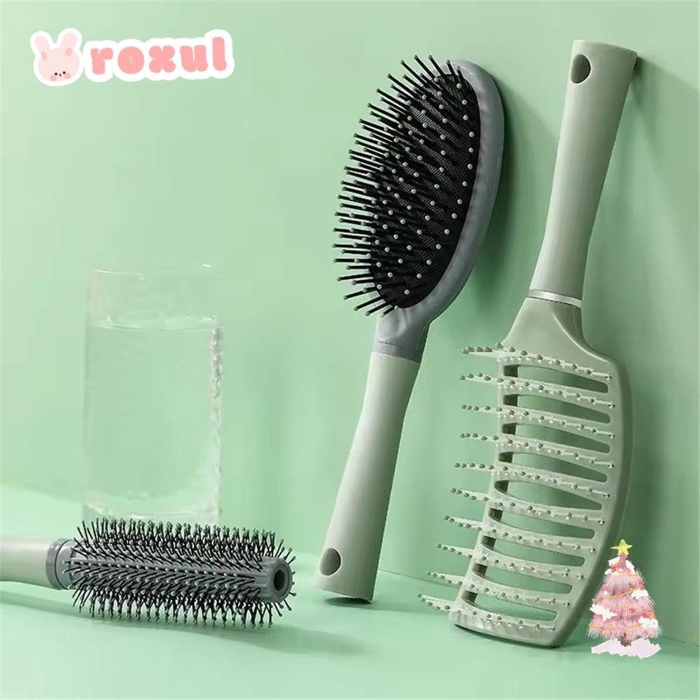 Roxul แปรงหวีผม,Vented Curved Wet & Dry Detangling Cushion แปรง,แฟชั่นขนาดใหญ่โค้ง Faster Blow Drying Curling Comb สําหรับผู้หญิง