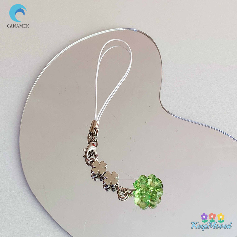 Keepmoved Handmade ลูกปัดโทรศัพท์ Chain Four Leaf Clovers โทรศัพท์มือถือ Charm พวงกุญแจสีสันสดใส CCD จี้ตกแต่งโทรศัพท์มือถือ Charm อุปกรณ์เสริมใหม่