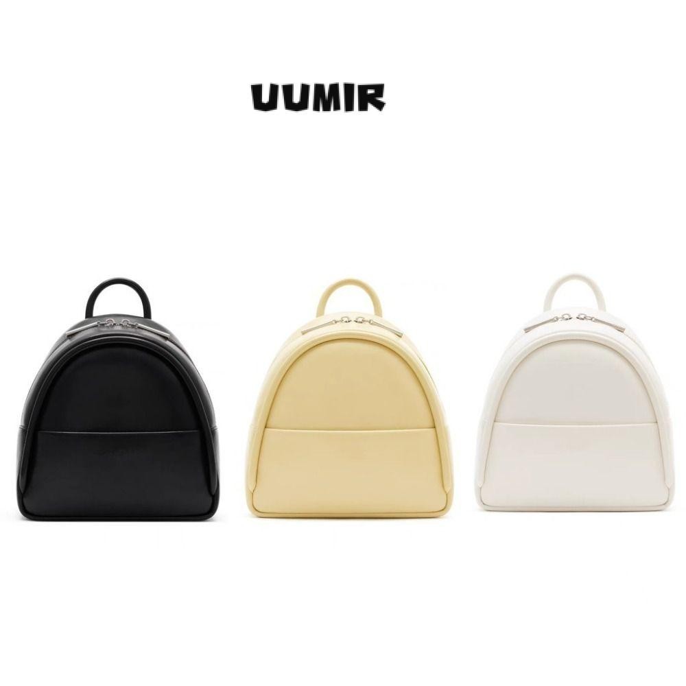 UUMIR  กระเป๋าเป้สะพายหลังขนาดเล็กซิปความจุขนาดใหญ่กระเป๋าเป้สะพายหลังเดินทางน่ารักหนัง ปู่ สีทึบกระเป๋าสะพายขนาดเล็ก