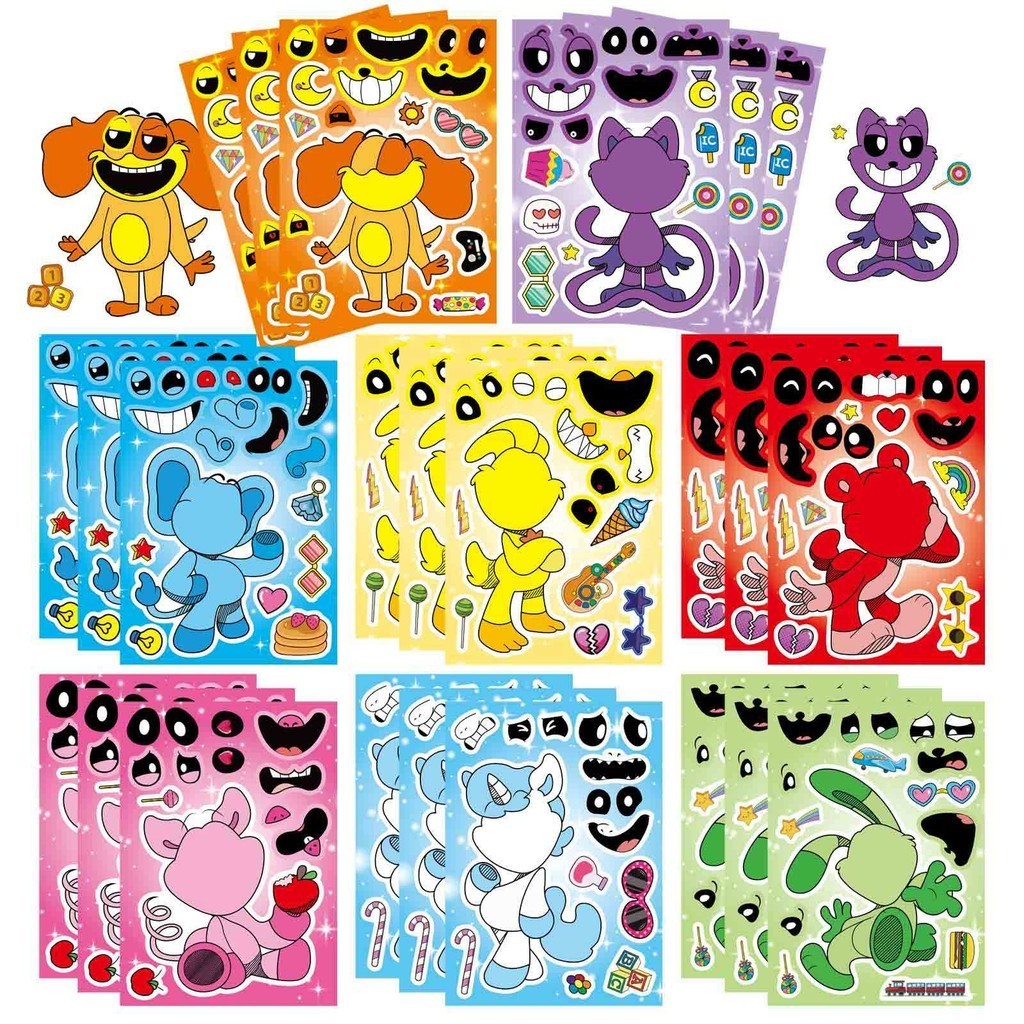 Catnap Poppy Playtime 3 สติกเกอร์การ์ตูนสัตว์เด็กสนุก DIY สติกเกอร์ปริศนา