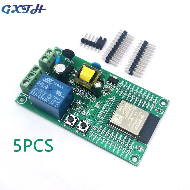✼5PCS ESP32 Development Board AC Power Supply ESP32 WIFI Bluetooth BLE Single Relay Module