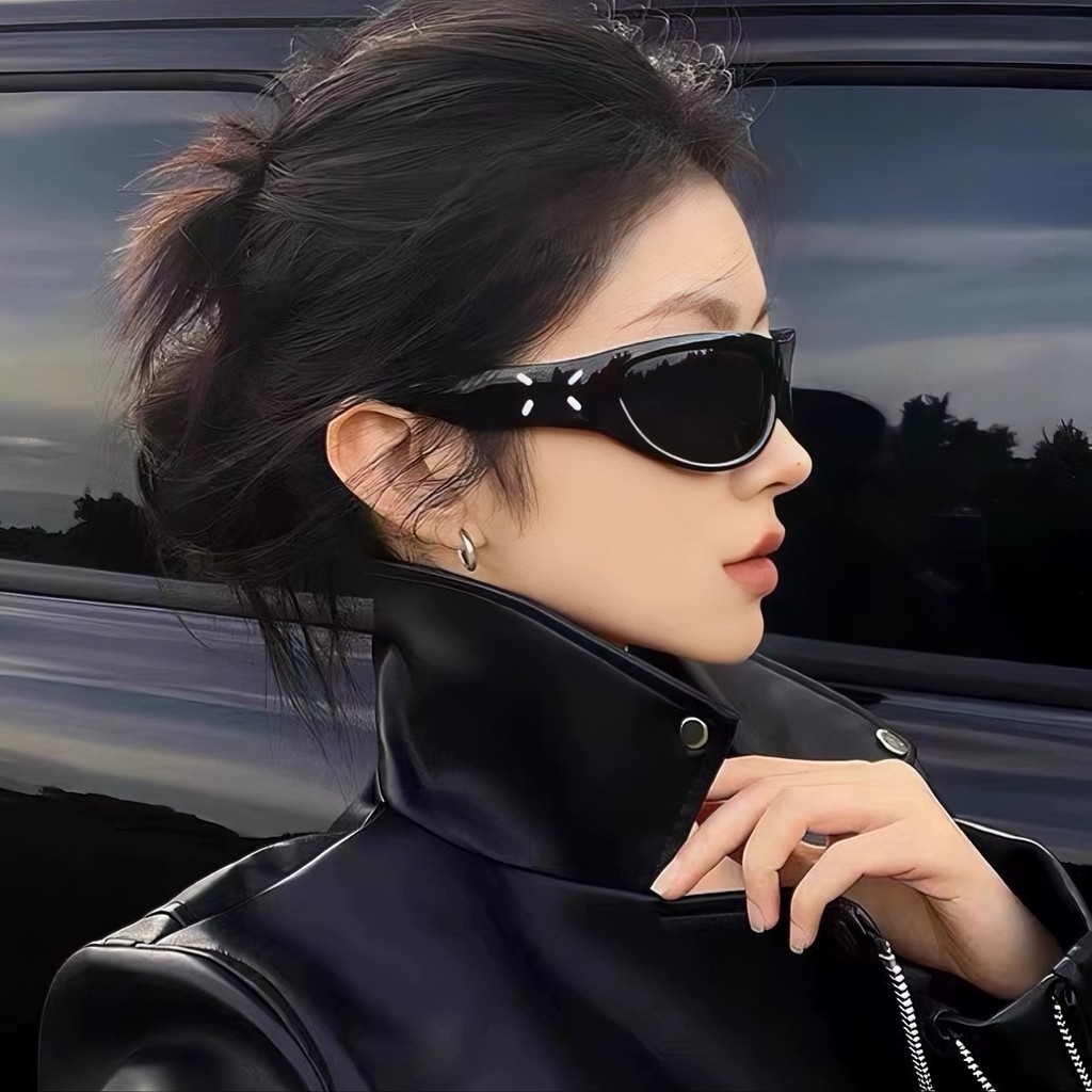 Retro Y2k Hottie Cyberpunk Sports Cat-eye แว่นกันแดดผู้ชาย