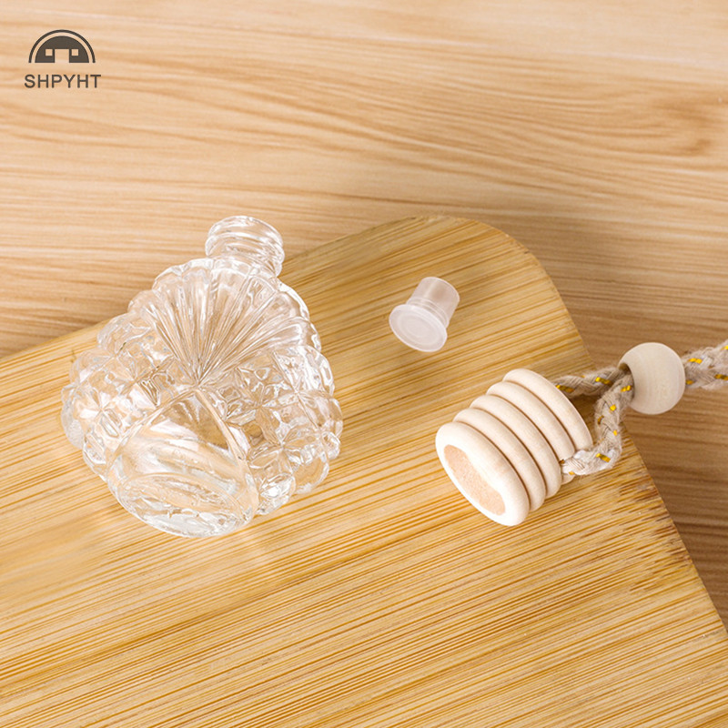 Shpyht 15ml รถแก้วใสขวดเปล่าแขวน Air Freshener Diffuser ขวดน้ําหอมขวดรีฟิลใหม่