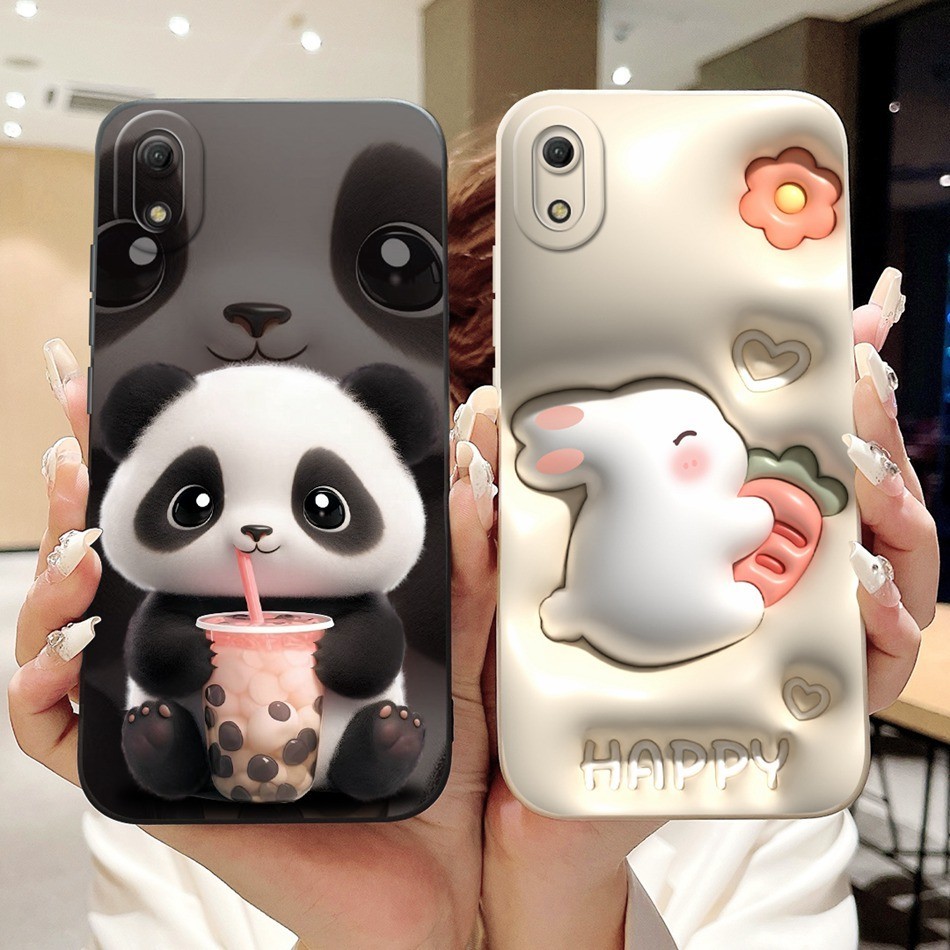 Huawei Y6 Pro 2019 / Y6 Prime 2019 / Y6 (2019) เคสป้องกันเลนส์ MRD-LX1 LX1F LX2 LX3 น่ารักแพนด้ากระต