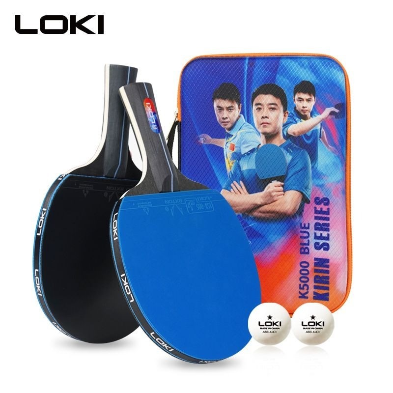 มาใหม่ ไม้ปิงปองสำเร็จรูป Loki รุ่น K5000 ยางสี ดำ + ฟ้า เท่ ไม่เหมือนใคร ฟองน้ำหนา เด้ง Loki RXTON1 ยาง