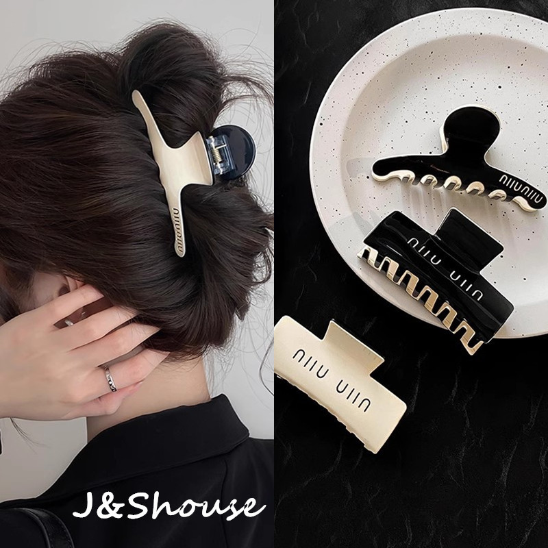 Kf816 เกาหลีเรียบง่ายสองหน้า I รูปร่างและสี่เหลี่ยมผืนผ้าผมอะคริลิค calw คลิป clamp grip อุปกรณ์เสริมผู้หญิง