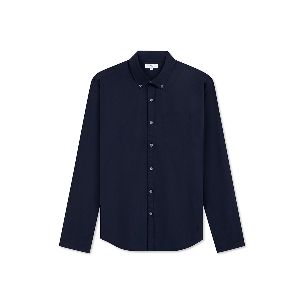 AIIZ (เอ ทู แซด) - เสื้อเชิ้ตผู้ชายแขนยาวผ้าป๊อปลินสีพื้น Men's Washed Work Long Sleeve Shirt