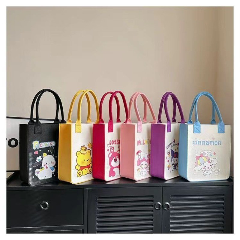 Y2k Kuromi Melody Tote Canvas Bag การ์ตูนอะนิเมะกระเป๋าถือกระเป๋าช้อปปิ้ง