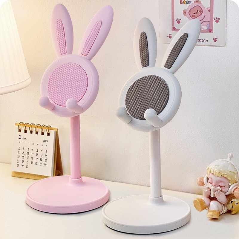 ใหม่ ที่วางมือถือ Rabbit หูกระต่าย น่ารักๆ ขาตั้งโทรศัพท์มือถือและแท็บเล็ต ปรับความสูงได้