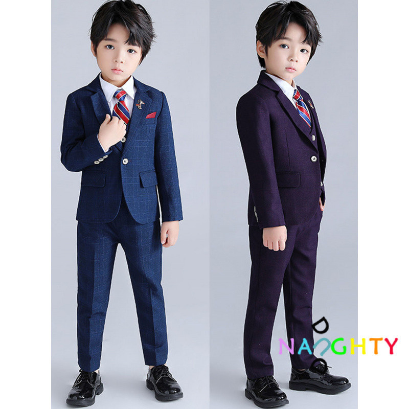 1-14 ปีเด็กชายชุดการแสดงเด็กเสื้อสูท+กางเกง
