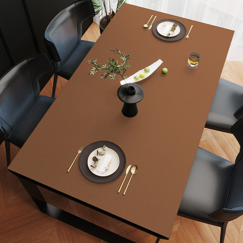 แผ่นรองโต๊ะหนังพีวีซีสีล้วนแผ่นรองโต๊ะรองโต๊ะรองกันน้ำและน้ำมันไม่ต้องล้างแผ่นรองโต๊ะชาแผ่นรองเมาส์ขนาดใหญ่40*100 60x120 70x130 80X150 90*180cm