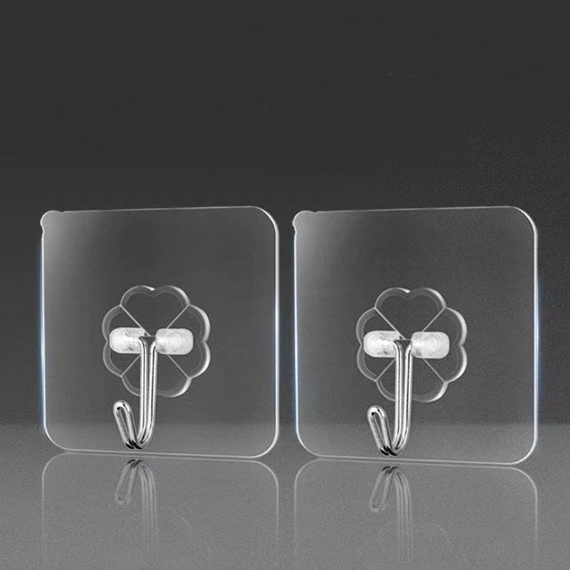 ตะขอเหนียวที่แข็งแกร่งแขวนผนังผนังไม่ทําเครื่องหมายโหลด-แบริ่งถ้วยดูดครัวตะขอเสื้อหมวกวางเจาะฟรีติด