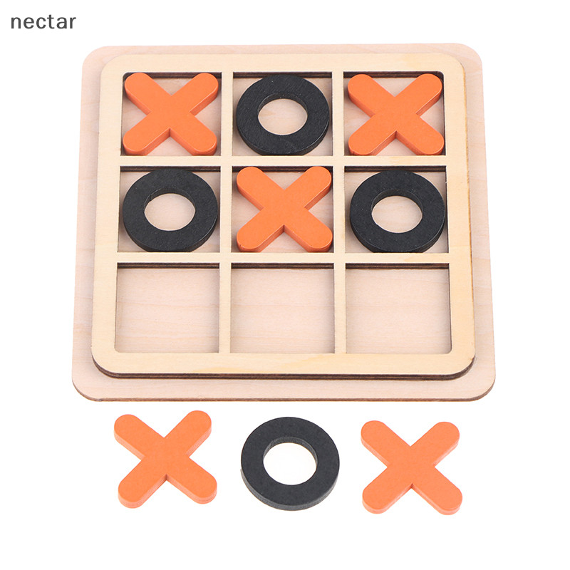 Tar XO เกมกระดานไม้ของเล่นเกมปฏิสัมพันธ์ระหว่างพ่อแม่และลูกเกมปริศนาของเล่น N