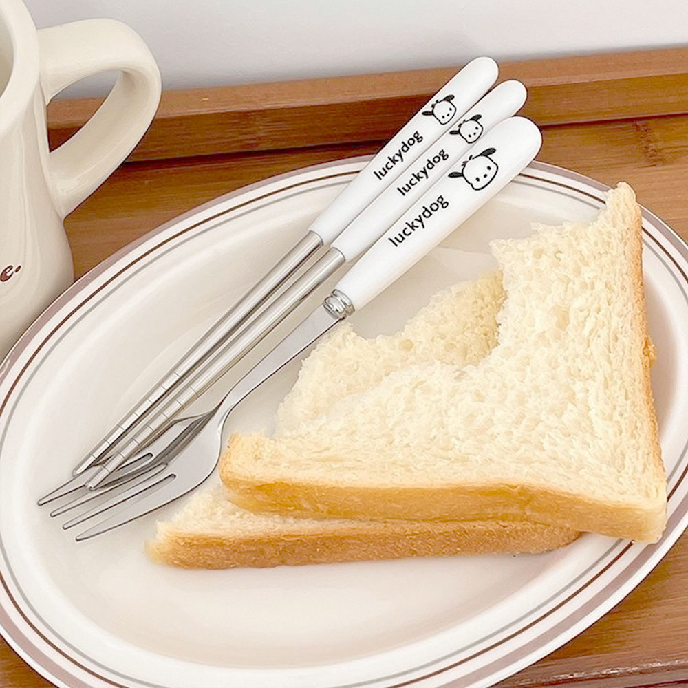 LAKOE ช้อนส้อม ชุดช้อนพกพา ช้อนกับส้อม โต๊ะอาหารรูปแบบการ์ตูนพร้อมกล่อง ชุดช้อนส้อม เด็ก ชุดช้อนส้อมเด็กอนุบาล