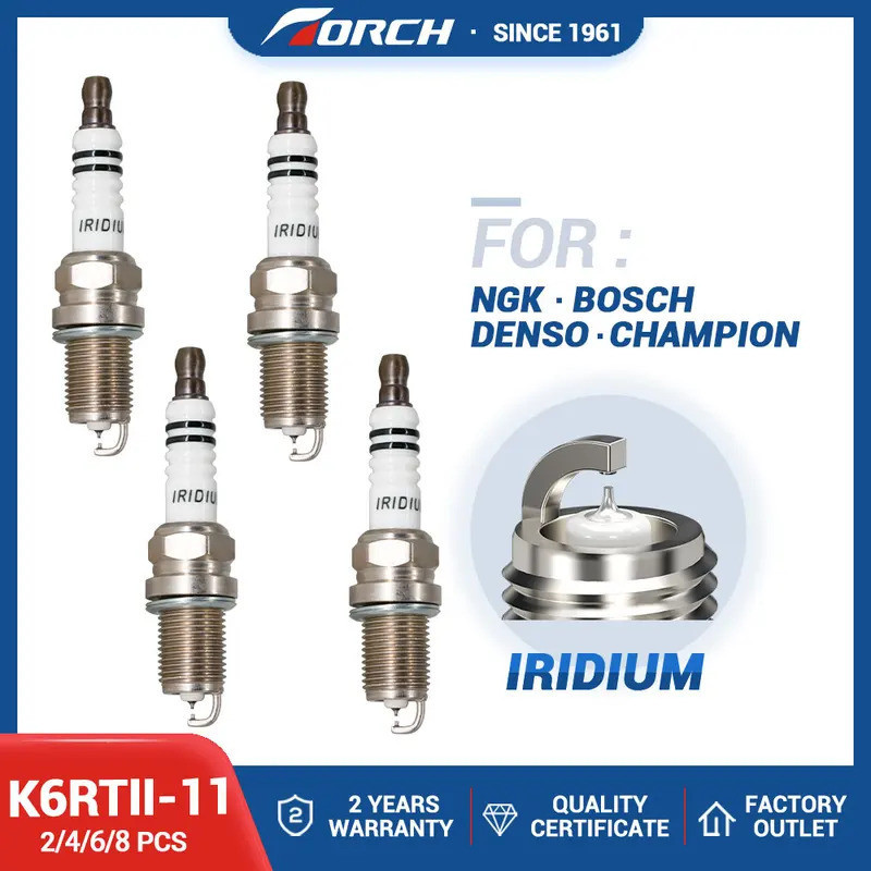 2-8PCS หัวเทียนอิริเดียมคู่ K6RTII-11 เทียนแทนที่สําหรับ IFR6E11 0242235547 FR7DCX SUBARU 22401-AA50