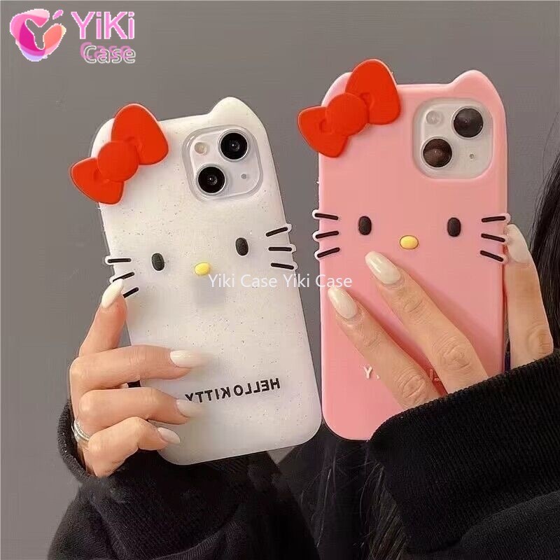 So น่ารัก Bowknot Hello Kitty Candy กระชับการ์ตูนซิลิคอนนุ่มเคสโทรศัพท์สําหรับ iPhone 14 Pro Max 15 15 Pro 13 12 Pro Max 11