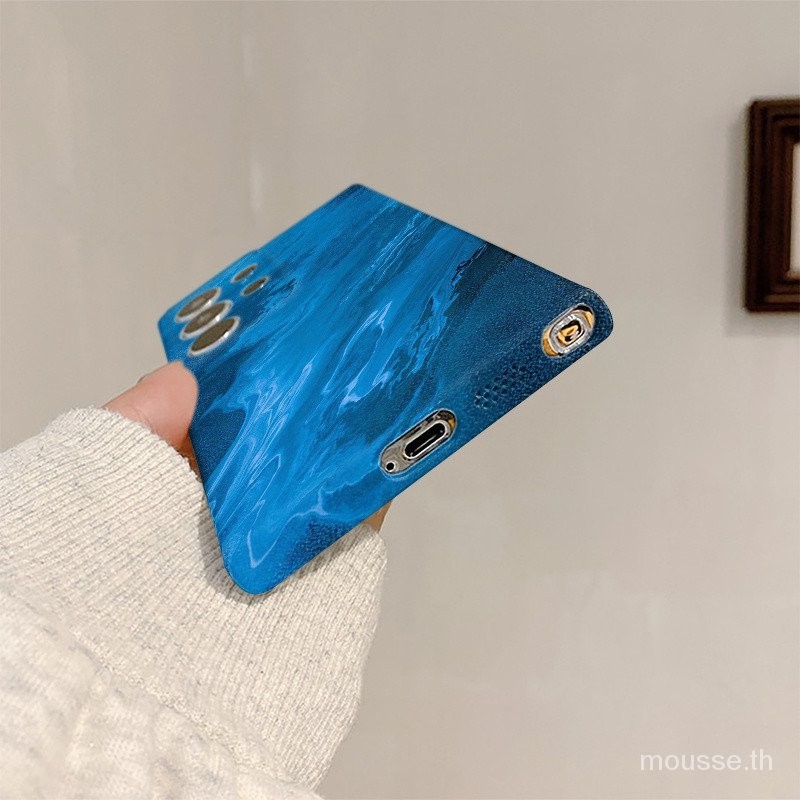 เคสโทรศัพท์มือถือหมึกสีฟ้าชายหาด Samsung เคสป้องกันเข้ากันได้กับ A12/M12 A55 S23 A11เคสป้องกันโทรศัพท์มือถือ A54 5G a534g/5G S23 PLUS เคสแข็งป้องกัน A11 A13 4G A04 S24 ultra กันเหงื่อ - รูปที่ 6