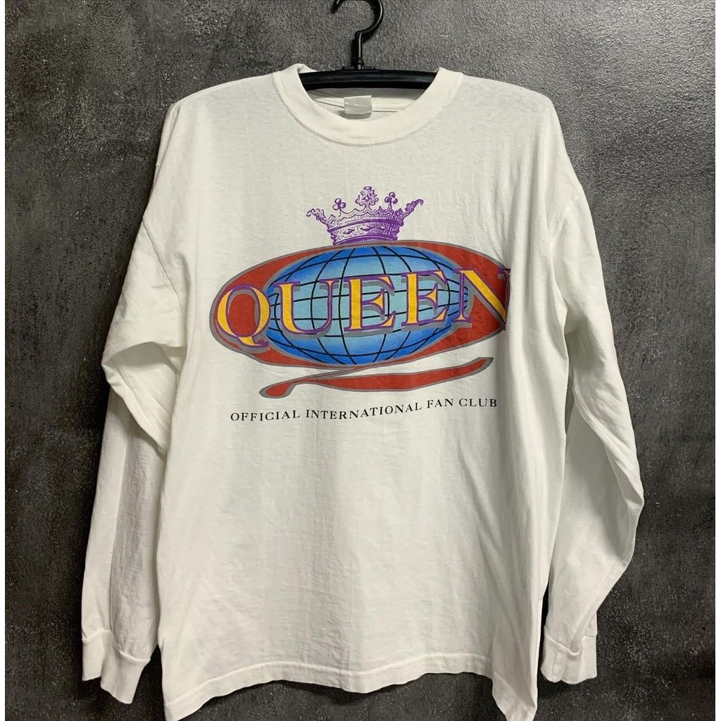 ((ผ้าฝ้าย 100%) Queen Band Queen Feen Freddie Murhuri American Retro High Street เสื้อยืดแขนยาววินเท